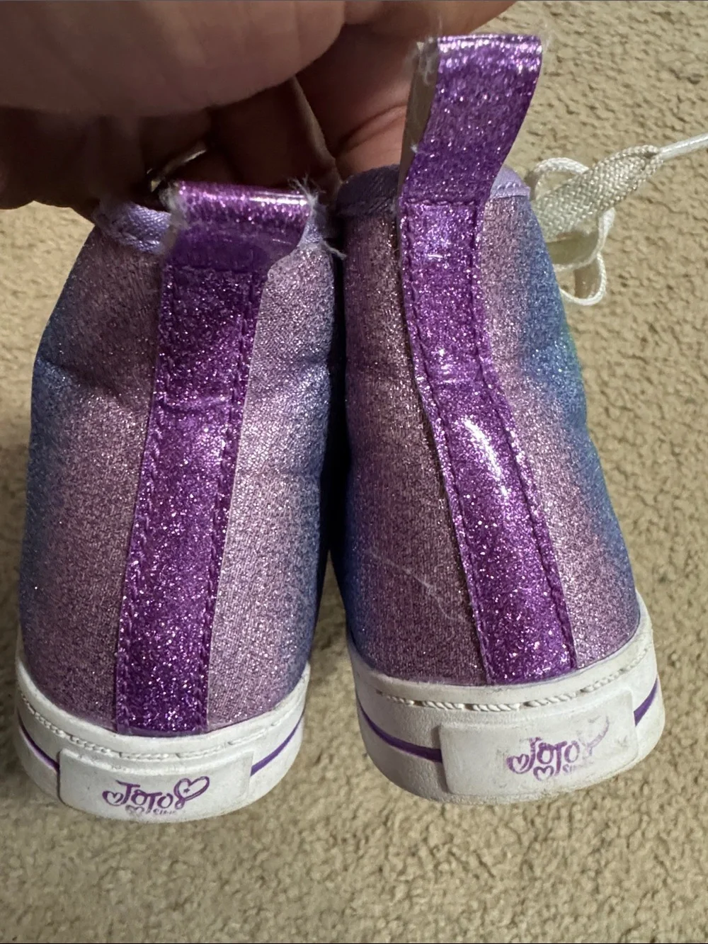 Nickelodeon Jojo Siwa Glitter High-Top Sneakers w Iridescent Toes Girls